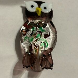 Glass Owl Bird Ornament